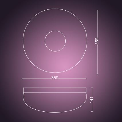 Philips - LED RGBW Dimbart takarmatur Hue FLOURISH White And Color Ambiance LED/32W/230V