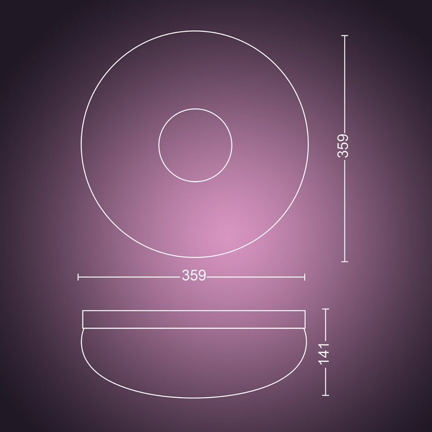 Philips - LED RGBW Dimbart takarmatur Hue FLOURISH White And Color Ambiance LED/32W/230V