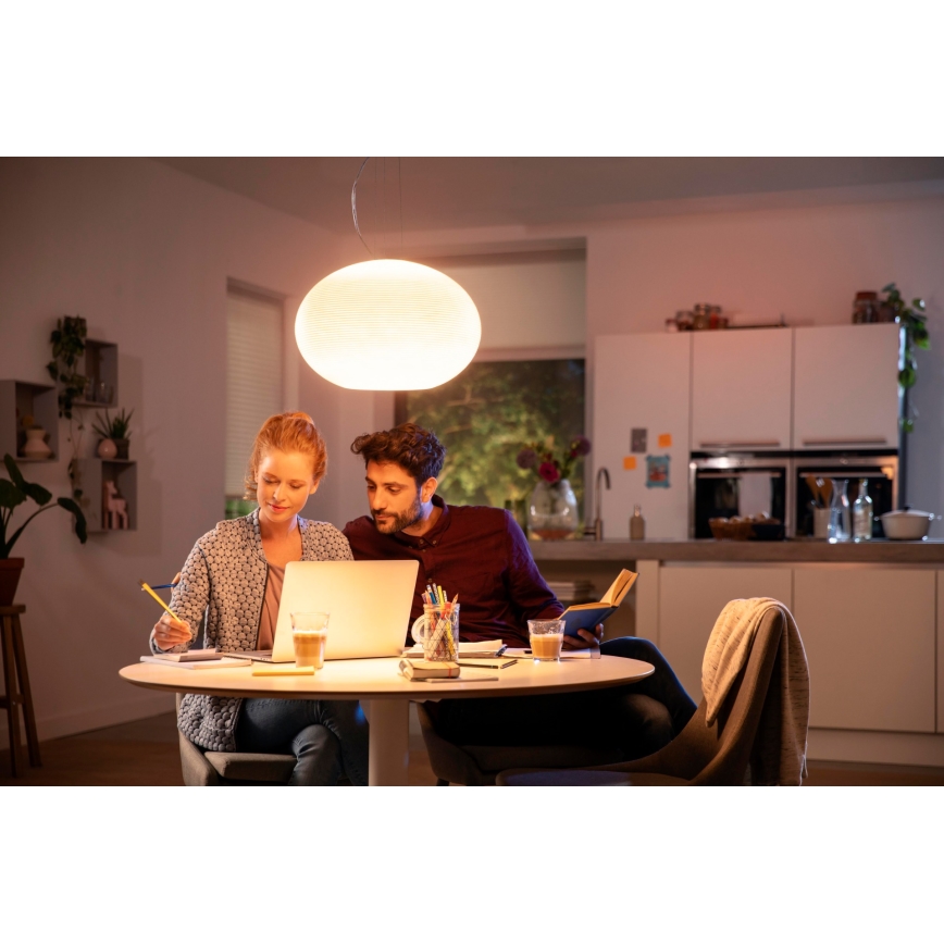Philips - LED RGBW Ljusreglerad ljuskrona på textilsladd Hue FLOURISH LED/39W/230V