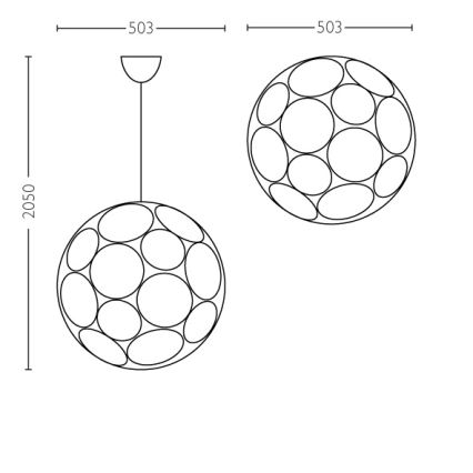 Philips 40913/31/PN - Tak Hängande lampa MYLIVING RING E27/60W/230V