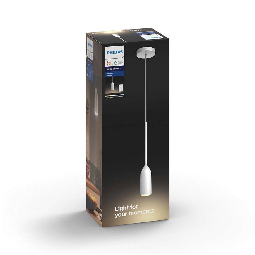 Philips 43006/31/P6 - Dimbar LED-lampakrona med snöre Hue DEVOTE 1xE27/9,5W/230V