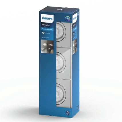 Philips 50123/87/P0 - PAKET 3x Dimbara LED-lampor CASEMENT LED/4,5W/230V