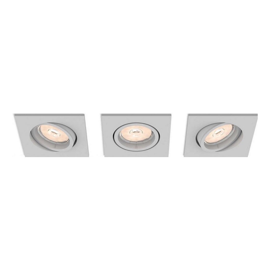 Philips 50193/87/PN - SET 3x Infälld Belysning ENNEPER 1xGU10/5,5W/230V