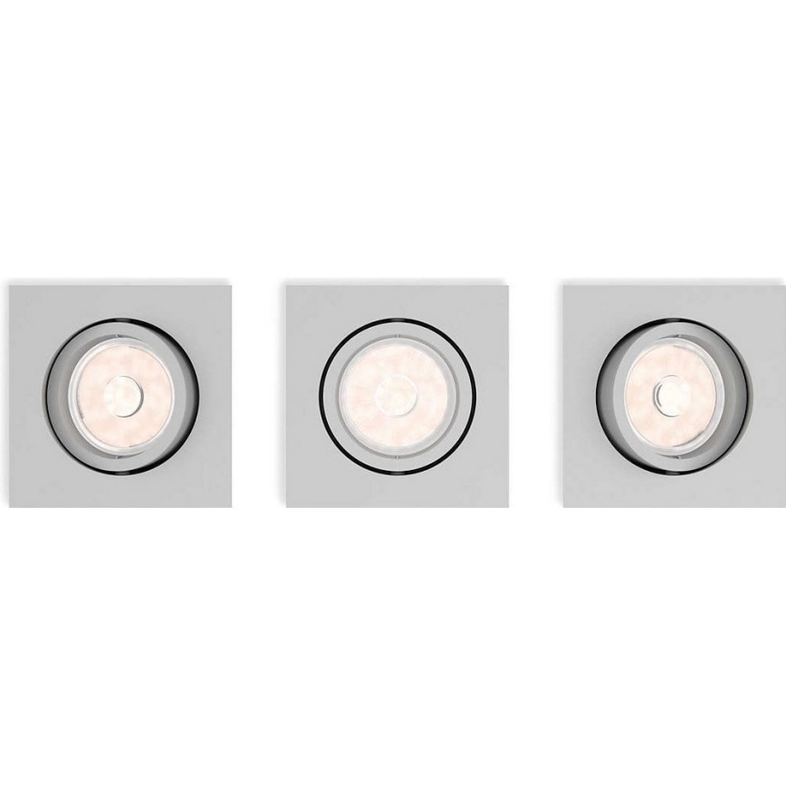 Philips 50193/87/PN - SET 3x Infälld Belysning ENNEPER 1xGU10/5,5W/230V