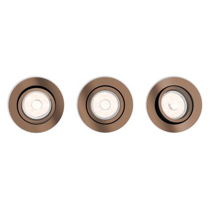 Philips 50393/05/PN - KIT 3x Infälld lampa DONEGAL 1xGU10/5,5W/230V