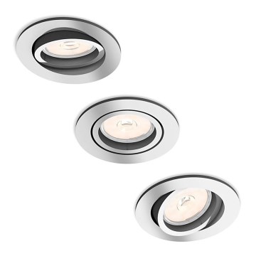 Philips 50393/11/PN - SET 3x Infälld Belysning MYLIVING DONEGAL 1xGU10/5,5W/230V
