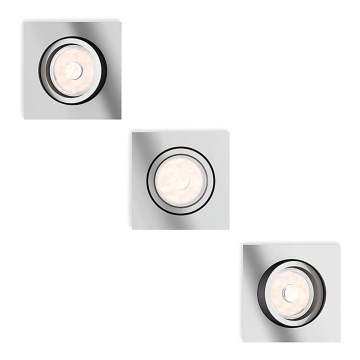 Philips 50403/11/PN - SET 3x Infälld Belysning MYLIVING DONEGAL 1xGU10/5,5W/230V