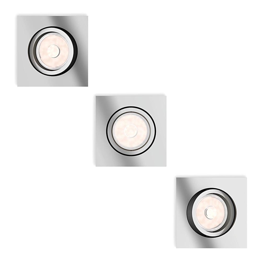 Philips 50403/11/PN - SET 3x Infälld Belysning MYLIVING DONEGAL 1xGU10/5,5W/230V