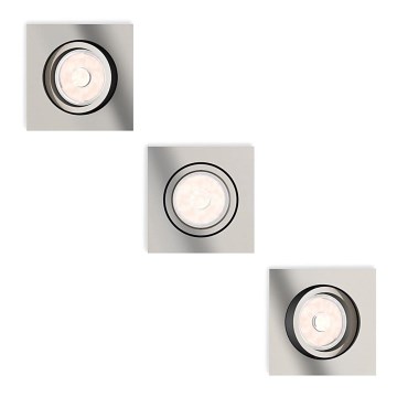 Philips 50403/17/PN - SET 3x Infälld Belysning MYLIVING DONEGAL 1xGU10/5,5W/230V