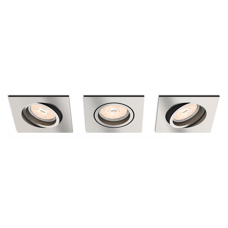 Philips 50403/17/PN - SET 3x Infälld Belysning MYLIVING DONEGAL 1xGU10/5,5W/230V