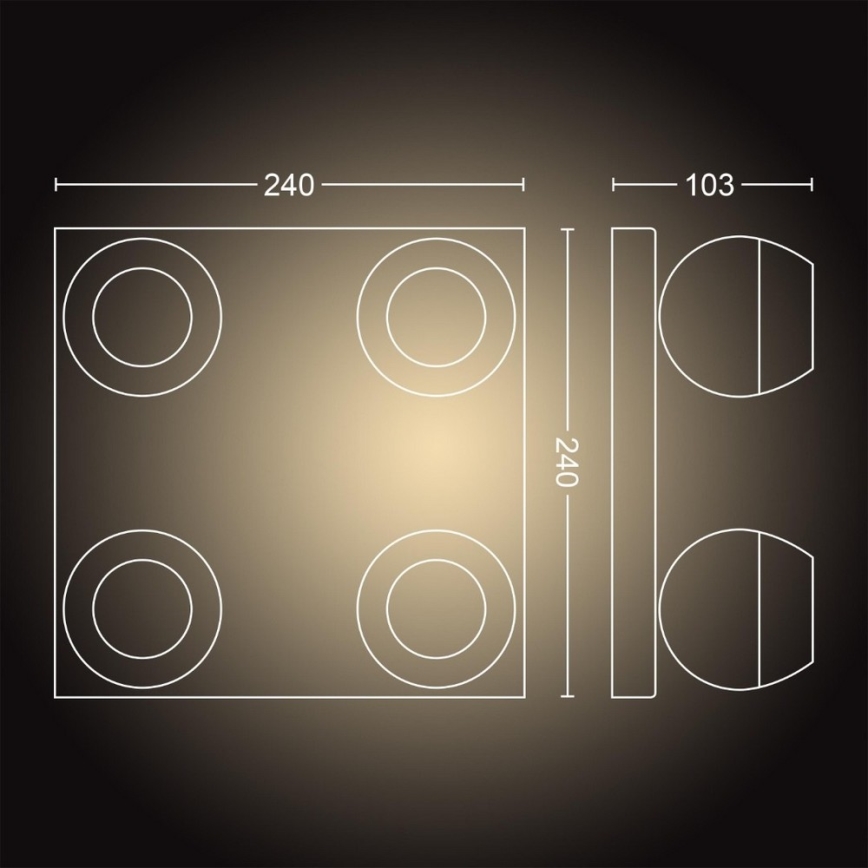 Philips 50474/30/P6 - LED Dimbar spotlight Hue BUCKRAM 4xGU10/5W/230V