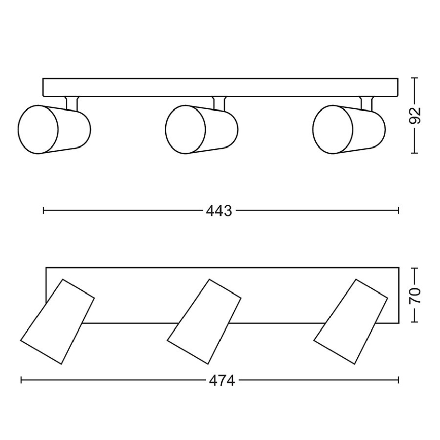 Philips - LED Spotlight  3xGU10/4,5,5W/230V