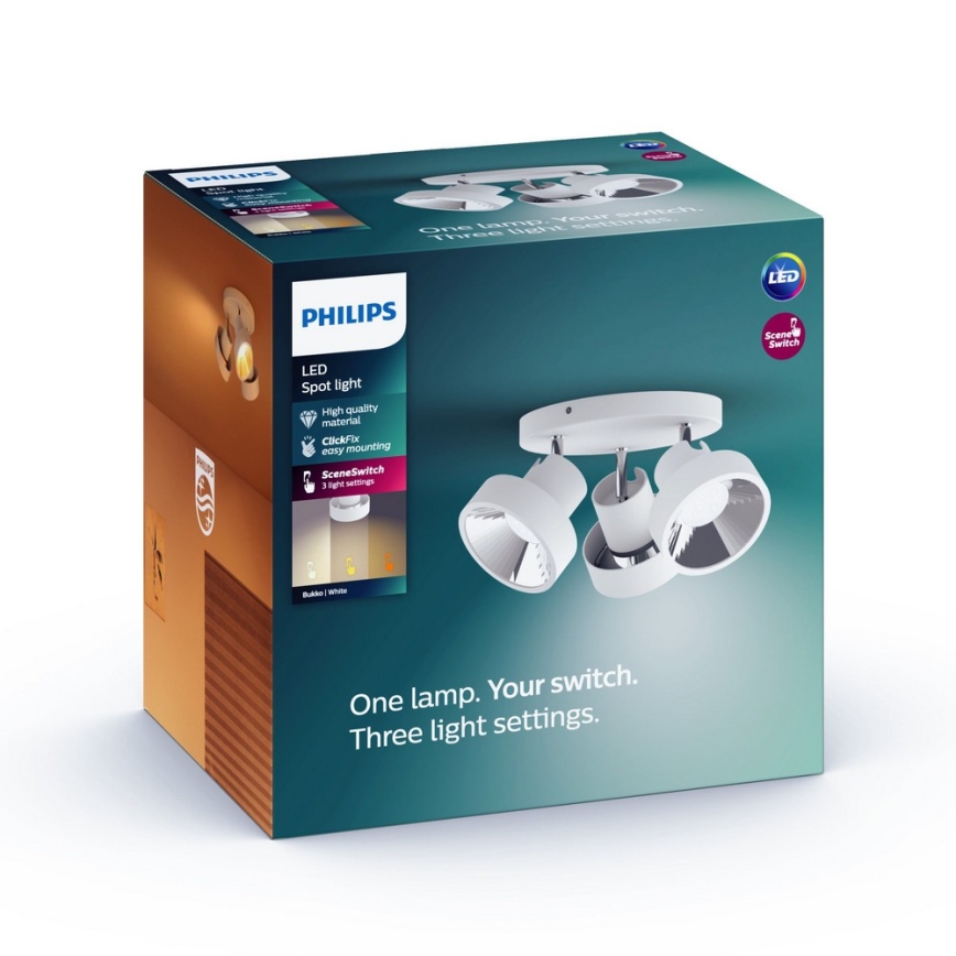 Philips 50603/31/P0 - LED Spotlight BUKKO 3xLED/4,5W/230V