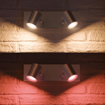 Philips - LED RGBW Dimbar spotlight Hue ARGENA 2xGU10/5,7W/230V