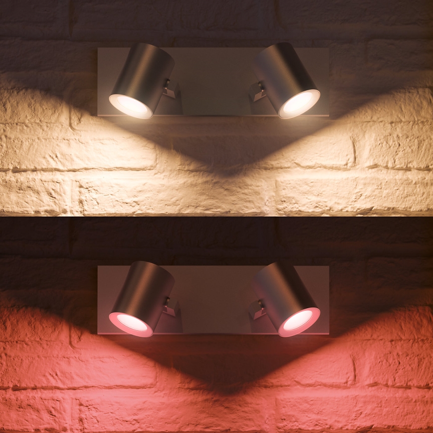Philips - LED RGBW Dimbar spotlight Hue ARGENA 2xGU10/5,7W/230V