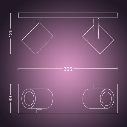 Philips - LED RGBW Dimbar spotlight Hue ARGENA 2xGU10/5,7W/230V