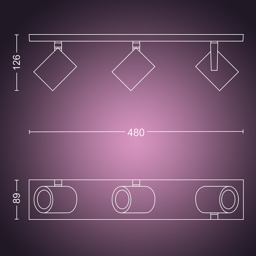 Philips - LED RGBW Dimbar spotlight Hue ARGENA 3xGU10/5,7W/230V