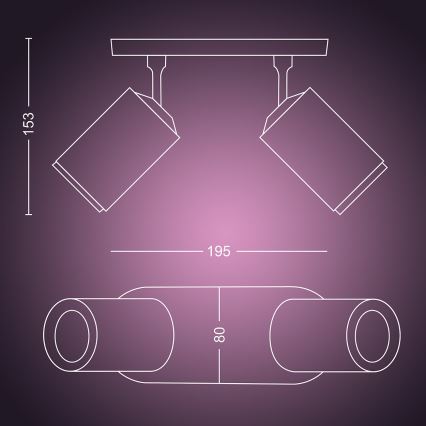 Philips - LED RGBW Dimbar spotlight Hue FUGATO 2xGU10/5,7W/230V