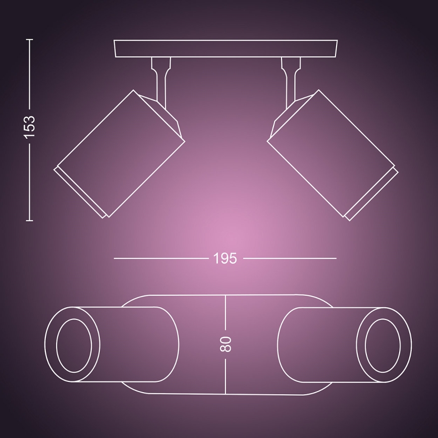 Philips - LED RGBW Dimbar spotlight Hue FUGATO 2xGU10/5,7W/230V