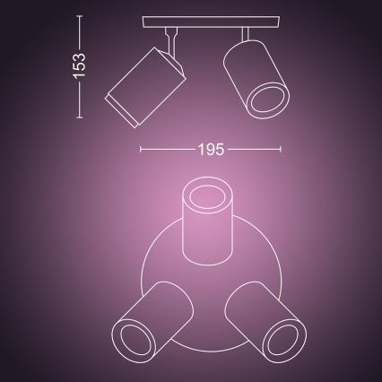 Philips - LED RGBW Dimbar spotlight Hue FUGATO 3xGU10/5,7W/230V
