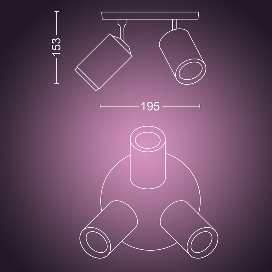 Philips - LED RGBW Dimbar spotlight Hue FUGATO 3xGU10/5,7W/230V