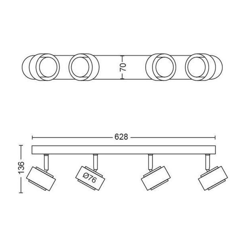 Philips 50654/05/P0 - LED Spotlight FERANO 4xLED/4,3W/230V