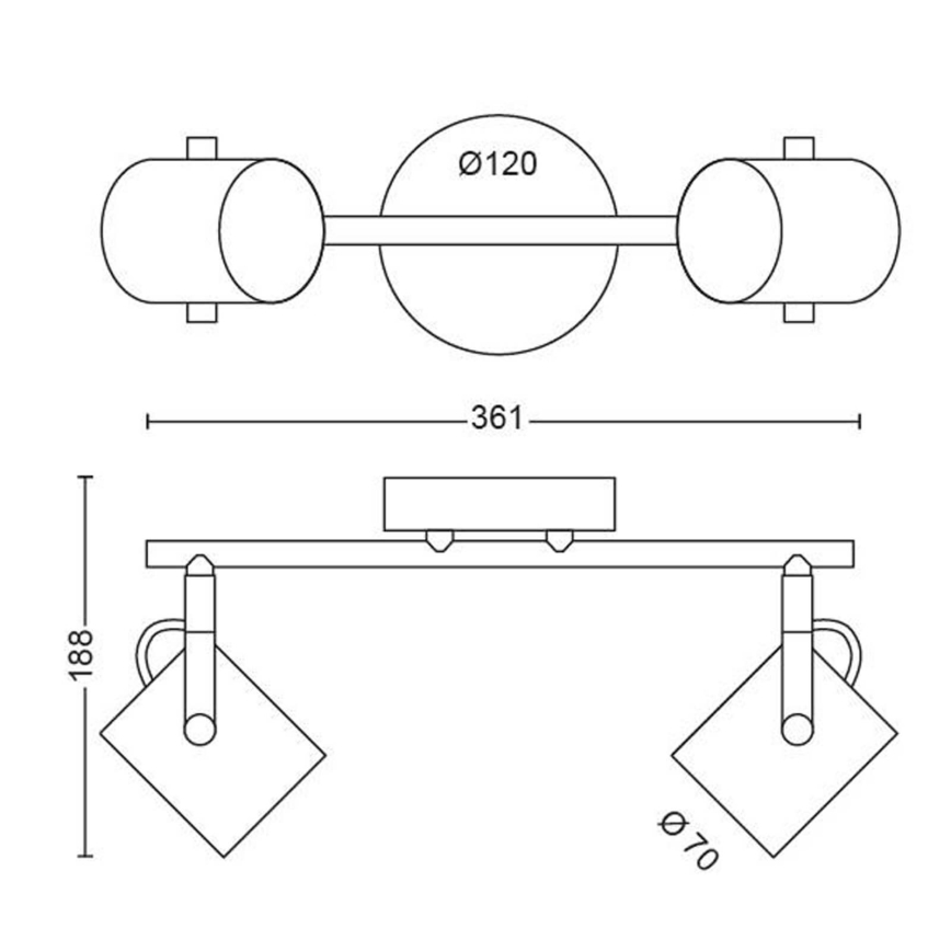 Philips 50662/14/P0 - LED Spotlampa BYRE 2xLED/4,3W/230V 2200/2500/2700K