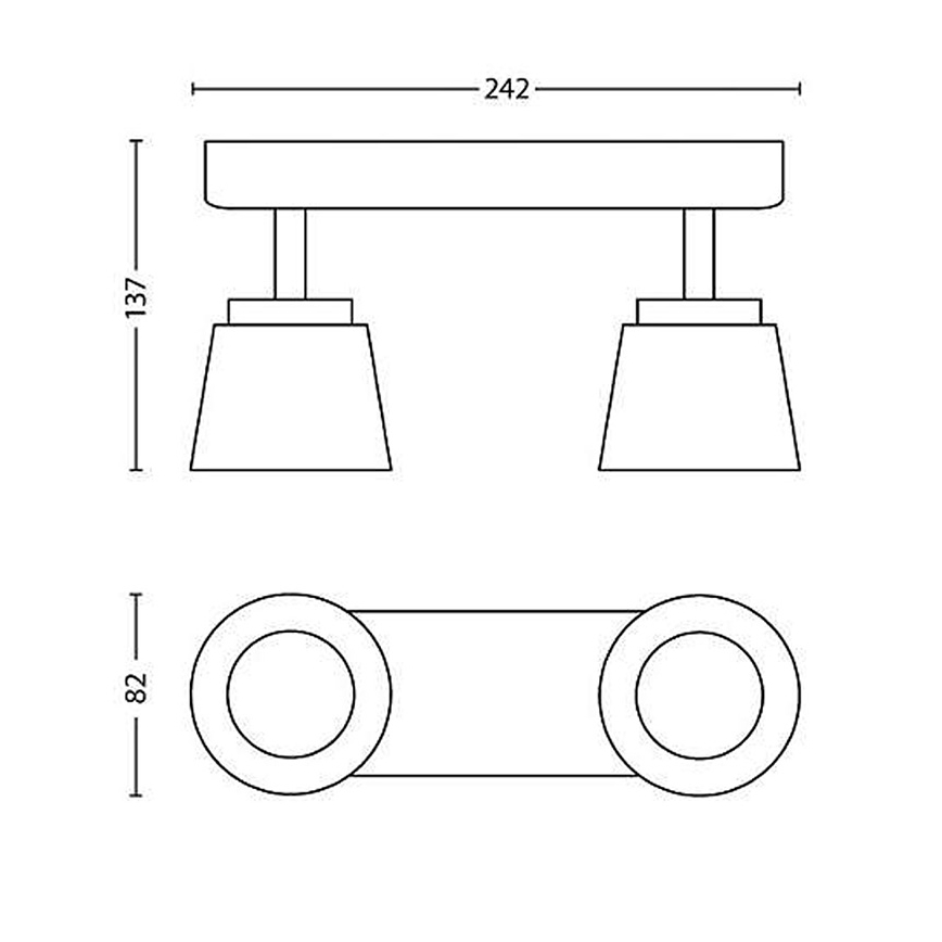 Philips 53342/31/16 - LED spotlight DENDER 2xLED/4W/230V