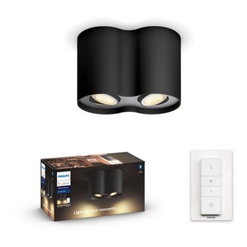 Philips 56332/30/P6 - LED Dimbar belysning Hue PILLAR 2xGU10/5W/230V + Fjärrkontroll