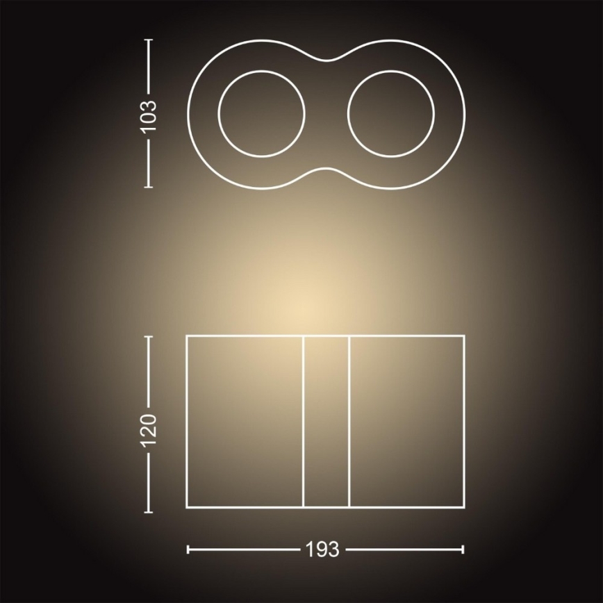 Philips - LED Dimbar belysningsarmatur Hue PILLAR 2xGU10/5W/230V + fjärrkontroll