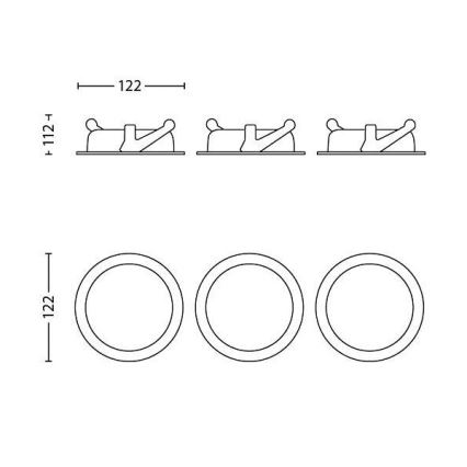Philips - KIT 3x Dimbar infälld LED belysning/4,5W/230V