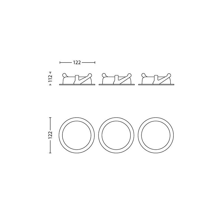 Philips - KIT 3x Dimbar infälld LED belysning/4,5W/230V