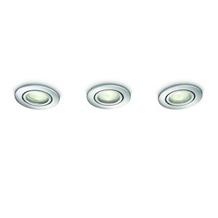 Philips - KIT 3x Badrum infälld lampa 3xGU10/35W/230V IP23