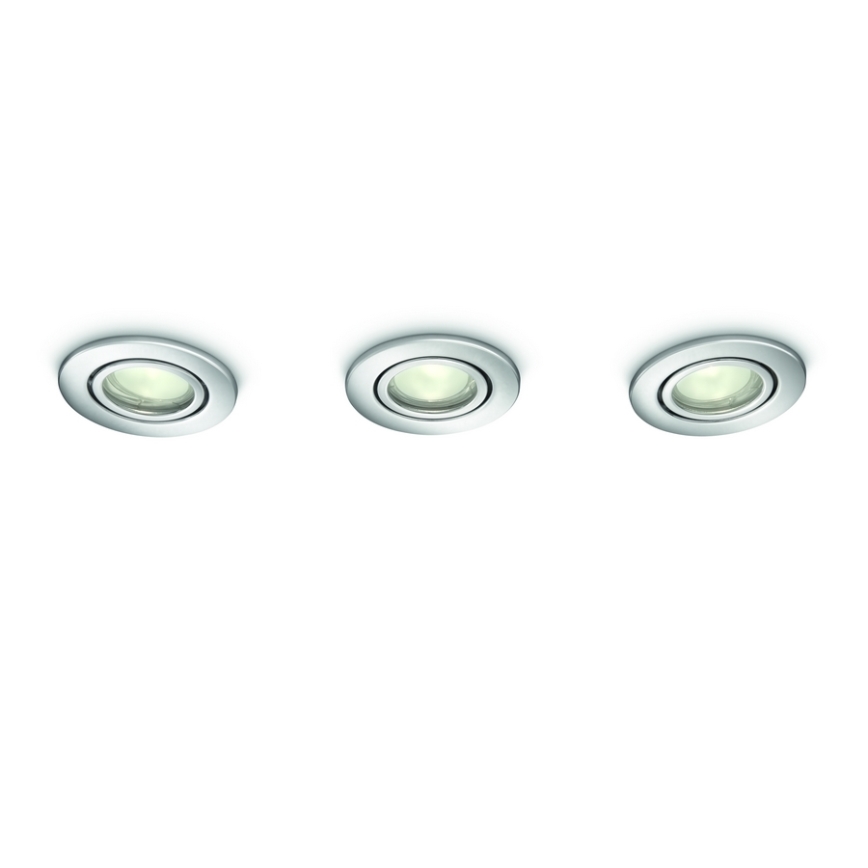 Philips - KIT 3x Badrum infälld lampa 3xGU10/35W/230V IP23