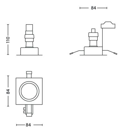 Philips - KIT 3x Badrum infälld lampa 3xGU10/35W/230V IP23