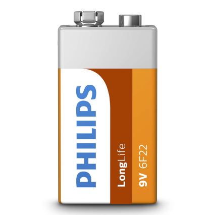 Philips 6F22L1B/10 - Zinkklorid Batteri 6F22 LONGLIFE 9V 150mAh