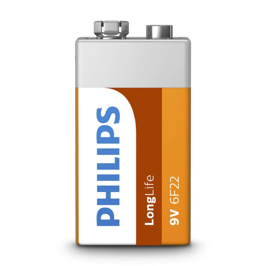 Philips 6F22L1F/10 - Zinkklorid Batterier 6F22 LONGLIFE 9V 150mAh