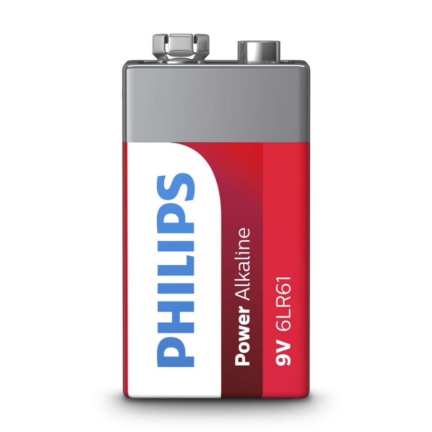 Philips 6LR61P1B/10 - Alkaliska batterier 6LR61 POWER ALKALINE 9V 600mAh