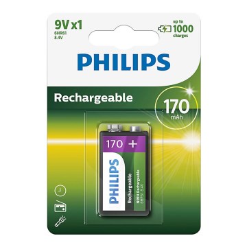 Philips 9VB1A17/10 - Uppladdningsbart batteri MULTILIFE NiMH/9V/170 mAh