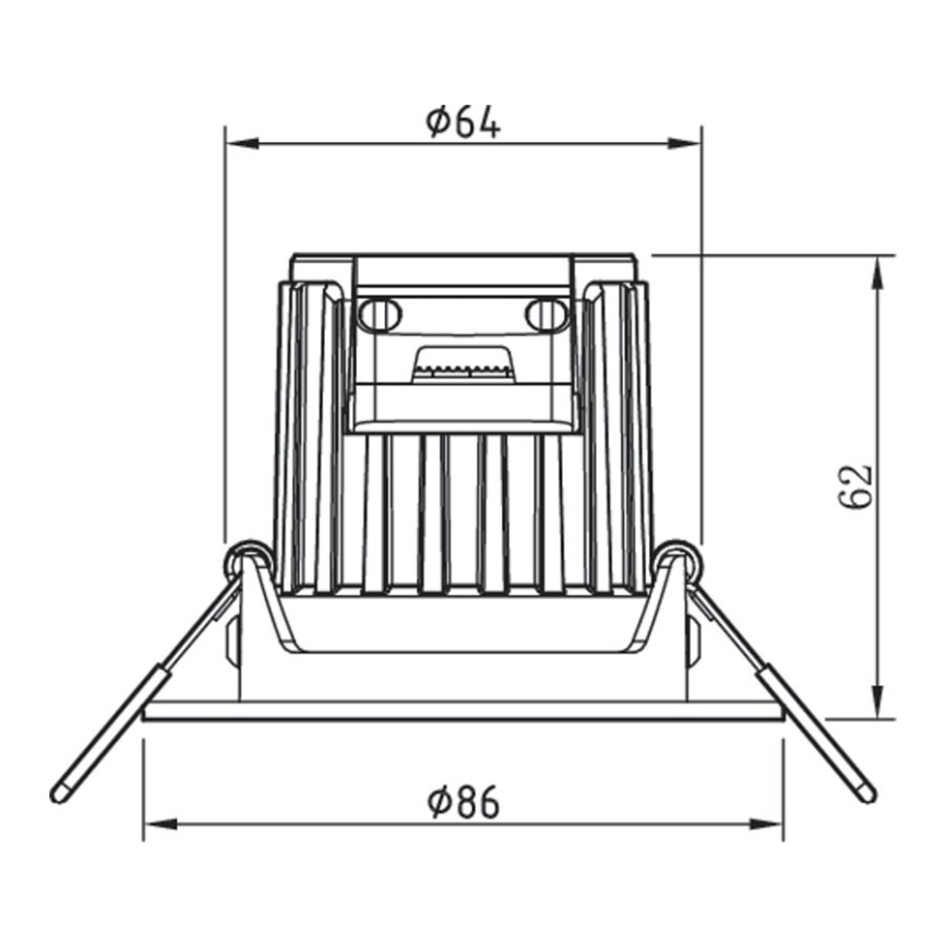 Philips - LED dimbar infälld badrumsbelysning ABROSA 1xLED/9W/230V IP44