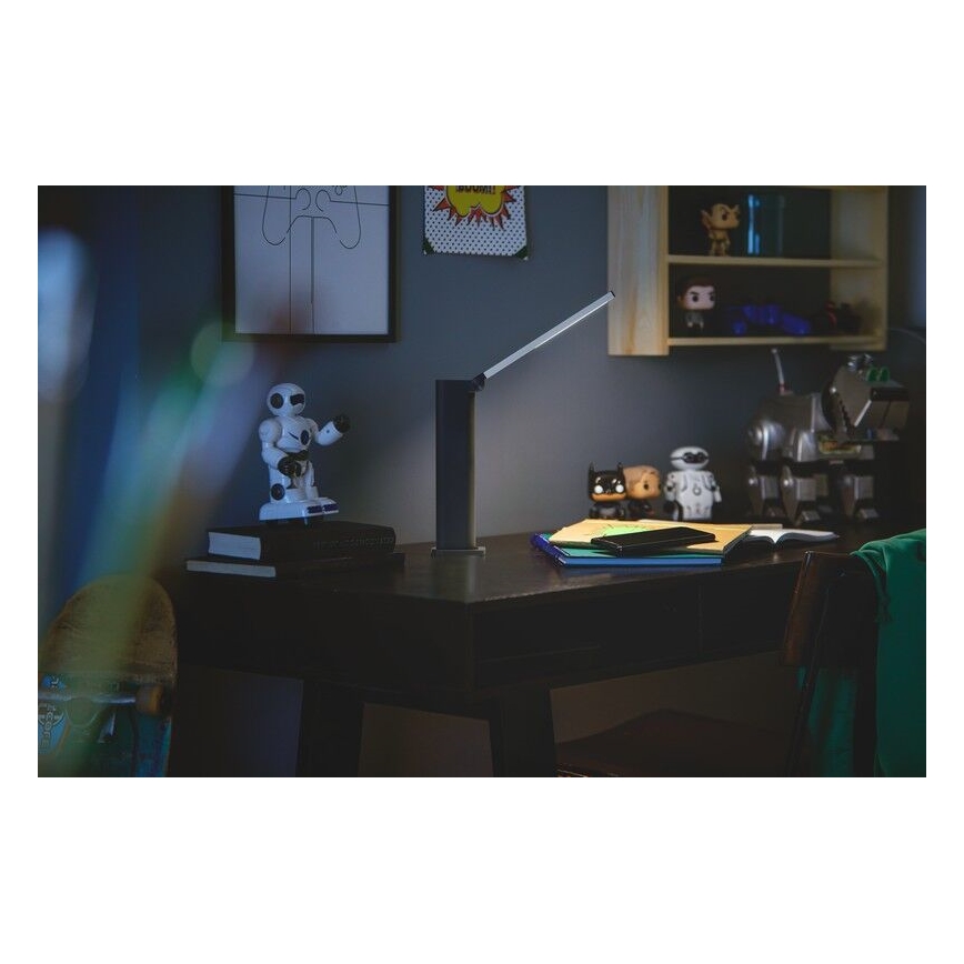 Philips - LED dimbar touchbordslampa AMBER LED/5W/5V svart