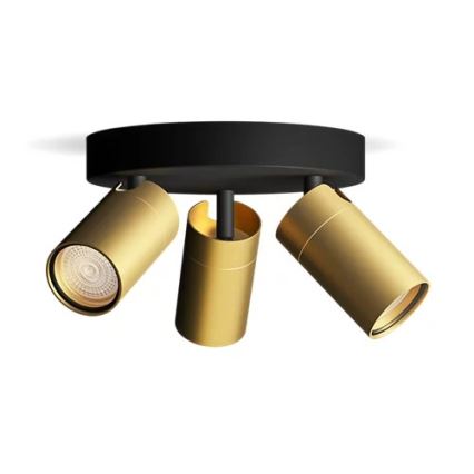 Philips - Badrumsspotlight IDRIS 3xGU10/5W/230V IP44 svart/guld