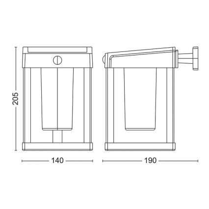 Philips - LED solcellsvägglampa med rörelse- och skymningssensor CAMILL LED/1,4W/3,7V 2000 mAh IP44