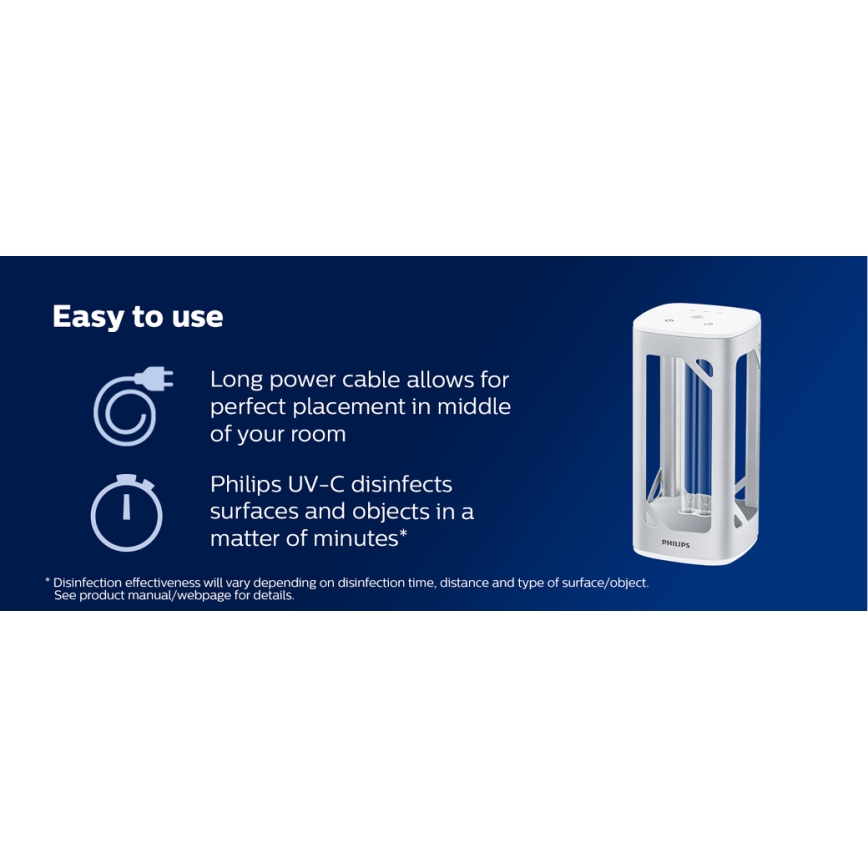 Philips - Desinfektionslampa med sensor UV-C/24W/230V