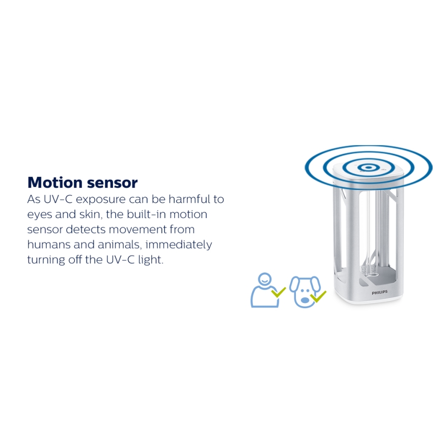 Philips - Desinfektionslampa med sensor UV-C/24W/230V