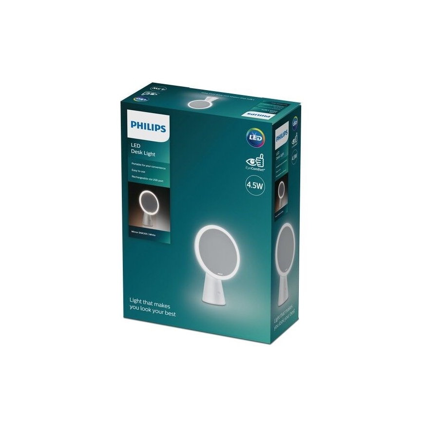 Philips - Dimbar sminkspegel LED bakbelysning MIRROR LED/4,5W/5V