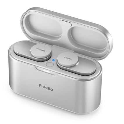 Philips Fidelio T1WT/00 - Trådlösa hörlurar IPX4 2x 60 mAh + 650 mAh silver