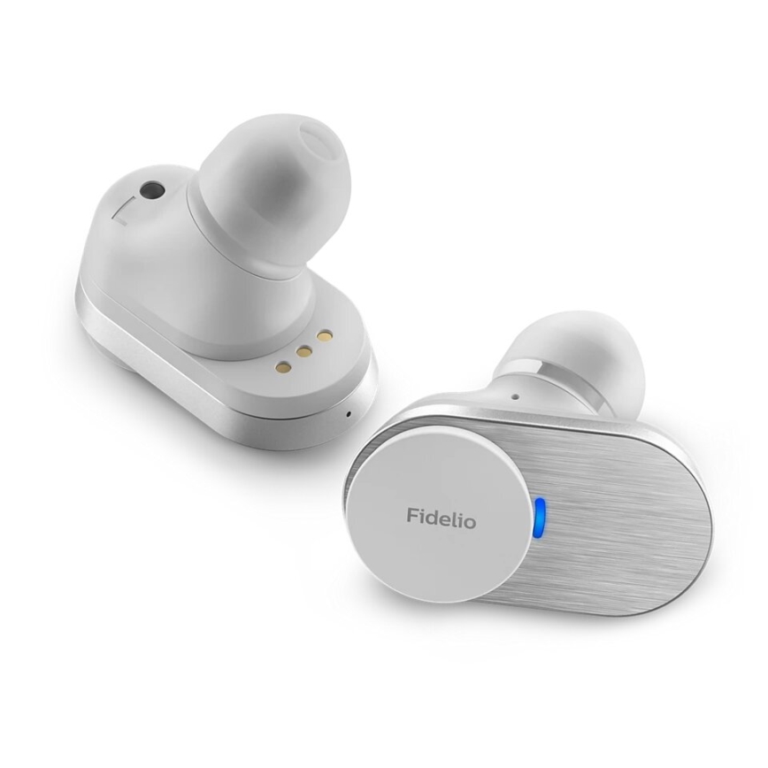 Philips Fidelio T1WT/00 - Trådlösa hörlurar IPX4 2x 60 mAh + 650 mAh silver