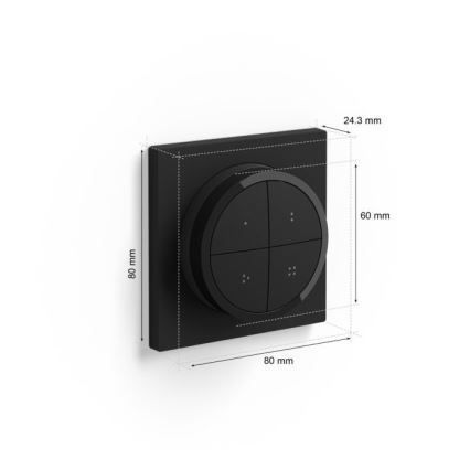 Philips - Fjärrkontroll med en switch Hue TAP 1xCR2032 svart