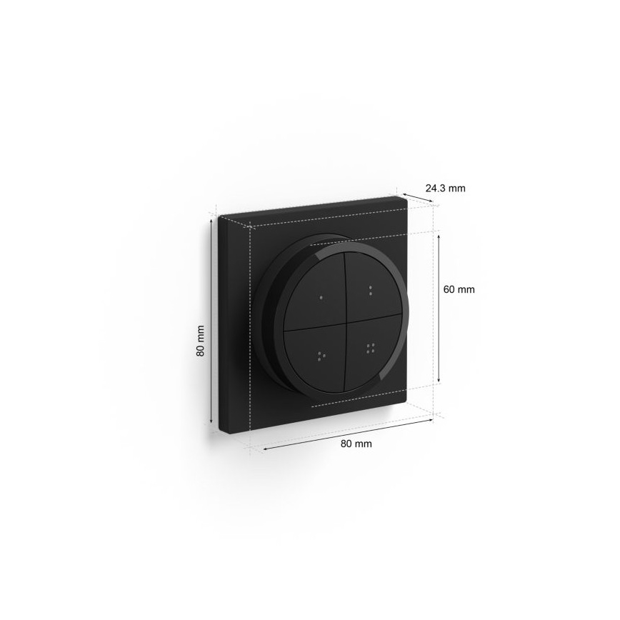 Philips - Fjärrkontroll med en switch Hue TAP 1xCR2032 svart
